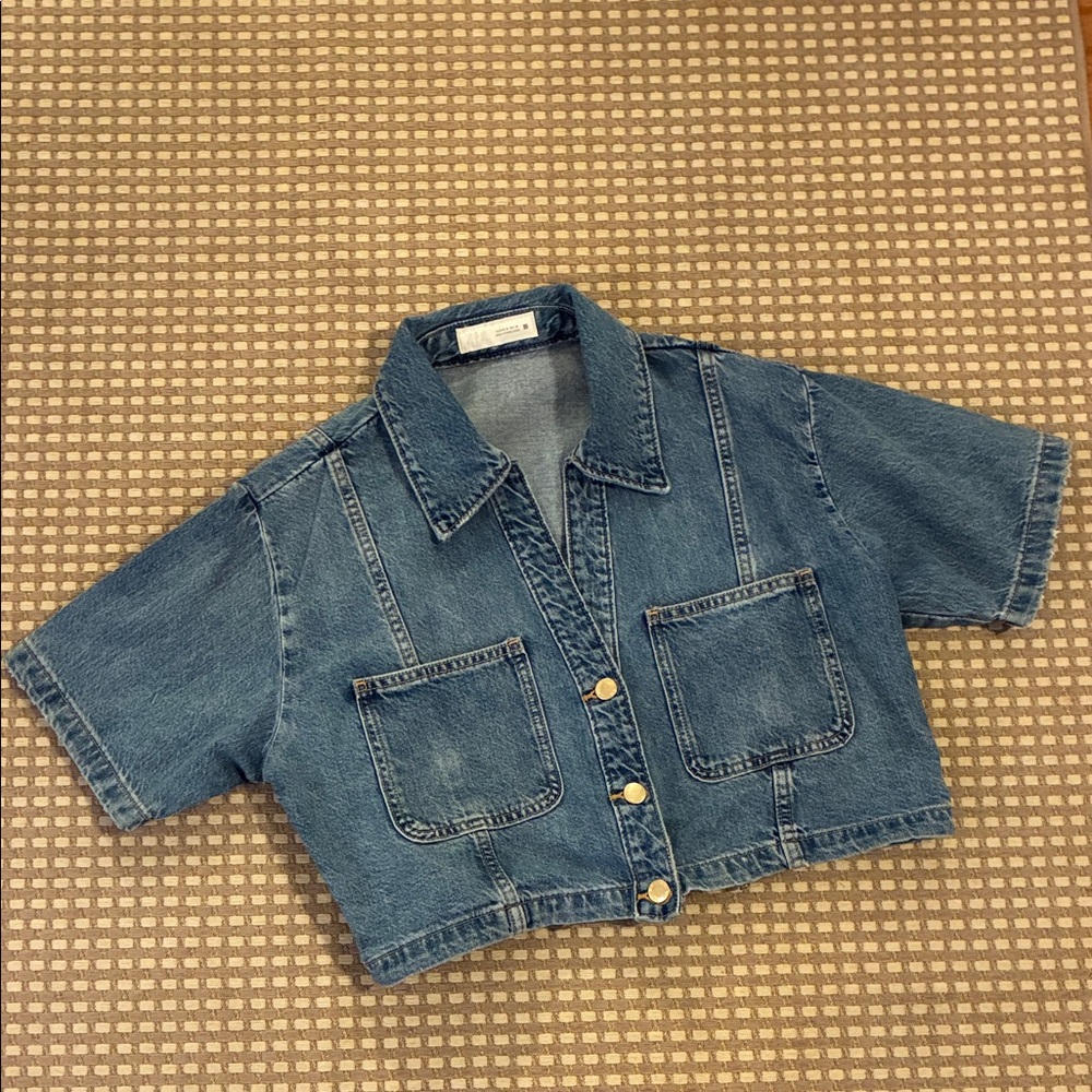 Zara denim top- worn once! - Picture 3 of 8